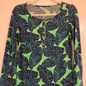 Lily Pulitzer Porter Shirt Under the Palms Henley